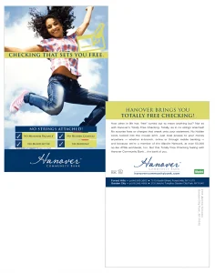 Hanover Community Bank Free Checking Postcard