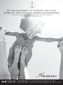 Hanover Community Bank 2017 Cooley's Anemia Journal Print Ad
