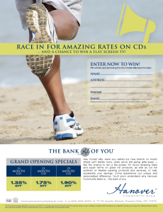 Hanover Community Bank CD Rates Print Ad
