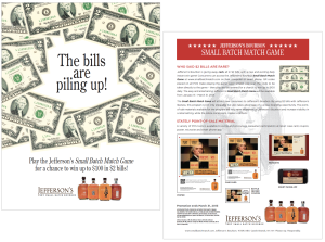 Jefferson's Bourbon Sell Sheet