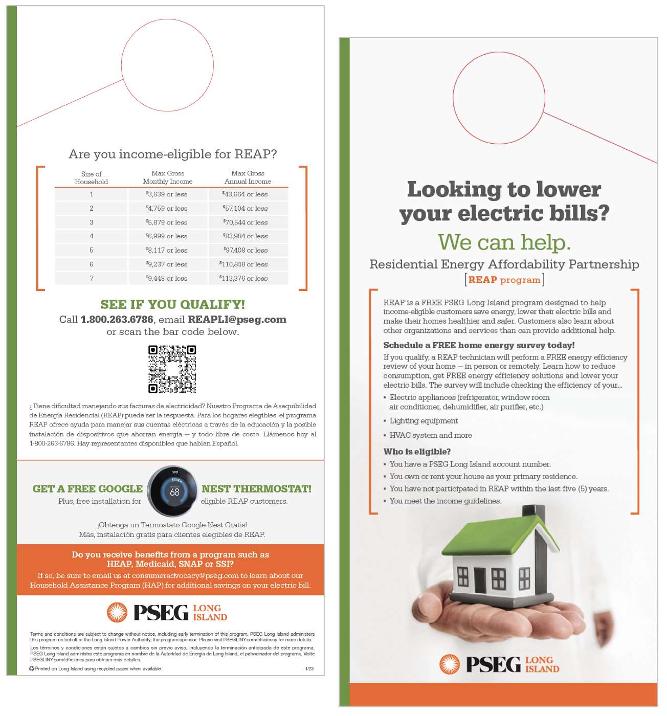 PSEG Long Island 2023 REAP Door Hanger